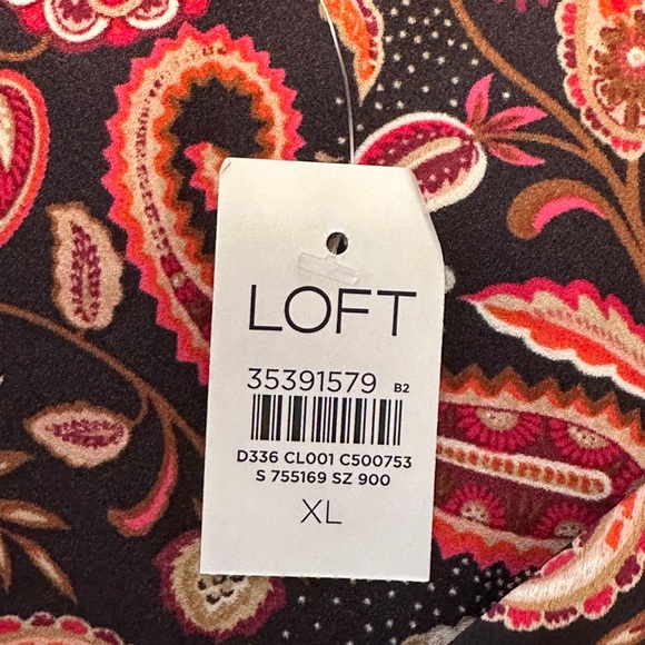 Loft Paisley Print Midi Skirt- Size XL- NWT - Picture 7 of 12